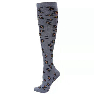 Knee High Socks With Leopard Spots In Gray Size S/M